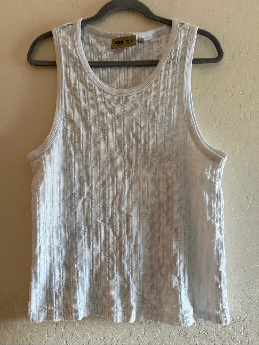 Ambiguous Others White Ribbed Tank Top